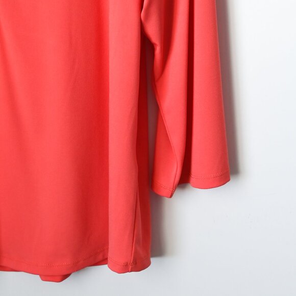 CALVIN KLEIN Coral Lace-Up 3/4 Sleeves Blouse- Size XL - NWT Retail $79 - Picture 6 of 10